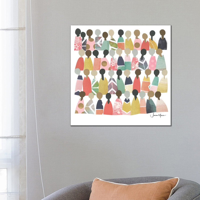 Rainbow Children by LouLouArtStudio - Print on Canvas, 66.04cm H x 66.04cm W x 3.81cm D, Wrapped Canvas