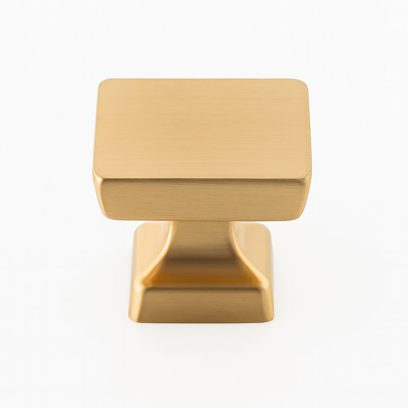 Modket carré uni - bouton d'armoire 1-1 / 8 po x 1-1 / 8 po or champagne brossé - Quincaillerie contemporaine pour tiroirs et armoires (ensemble de 25)