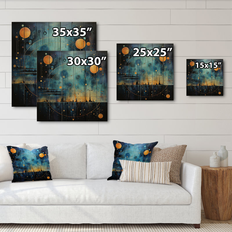 Shadon Astrology Celestial Alignment on Wood Print, H 30 po x l 30 po x P 0,78 po