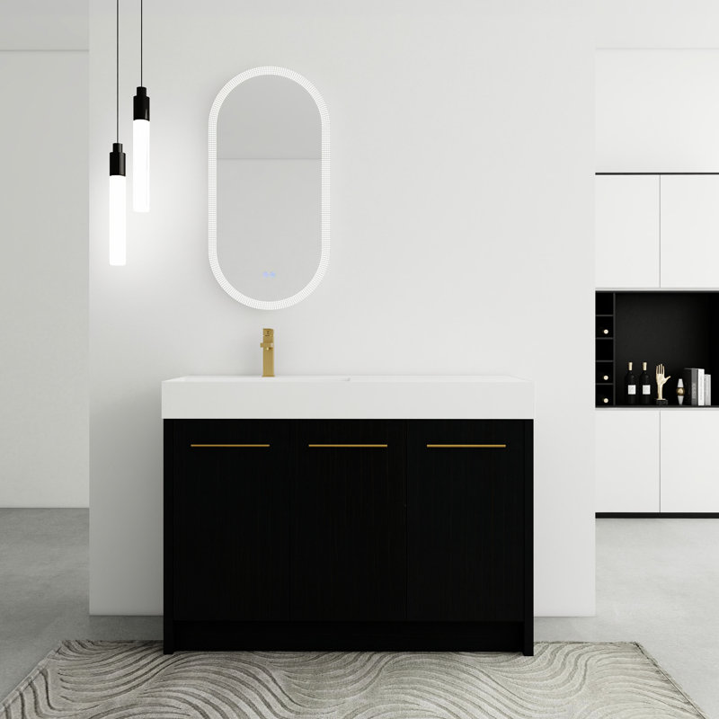 Meuble-lavabo moderne avec lavabo en résine et atome ratifié