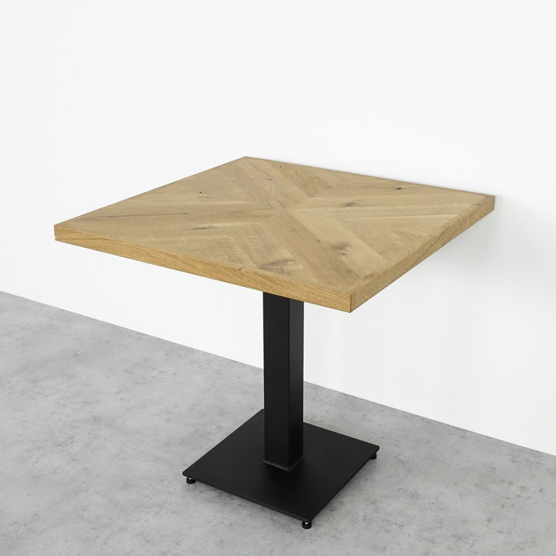 Acamas Oak Metal Base Dining Table, Natural Oil