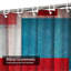 Rideau de douche coloré abstrait rouge bleu blanc avec 12 crochets-194960007
