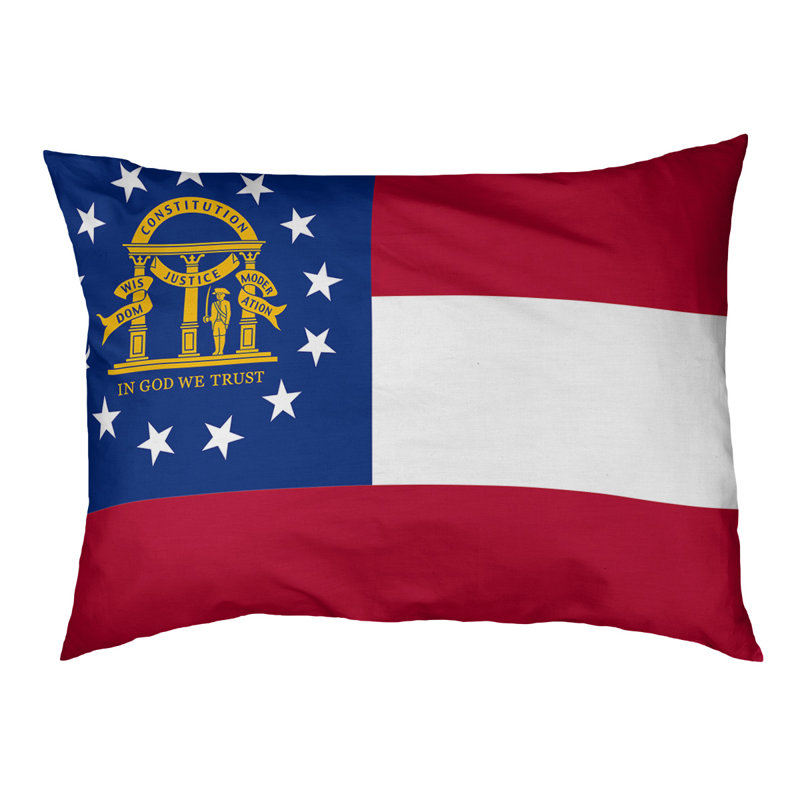 Coussin créateur drapeau georgia Burien, L 32,5 po x l 42,5 po, Noir