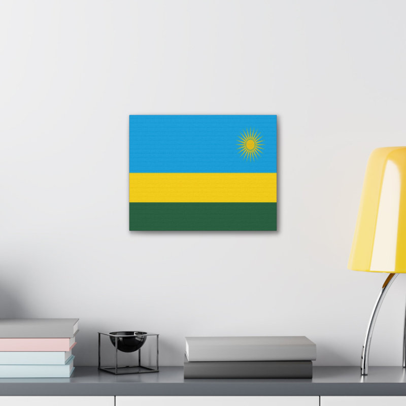«Drapeau du pays rwandais» sur toile, H 18 po x l 24 po