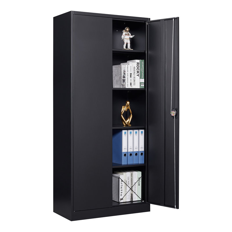 31.5'' Wide 5 - Shelf Storage Cabinet, Black
