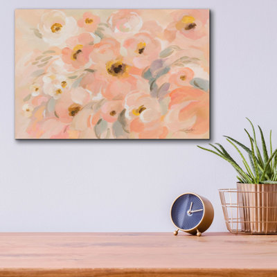  «Peach Pink Floral» par Silvia Vassileva, art mural en verre acrylique