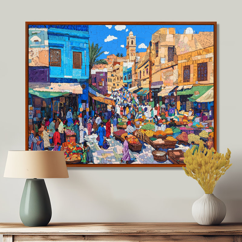 «Fez Frenzy Fez Morocco IV», impression d'art mural paysage, H 24 po x l 32 po, Brun