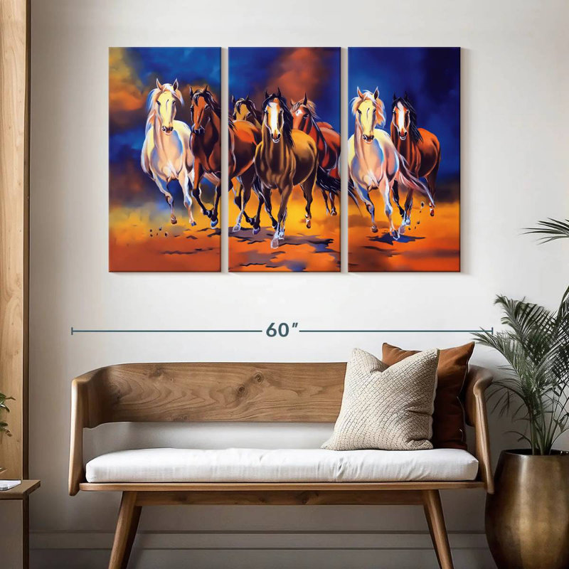 Vaastu Horses, 32" H x 50" W