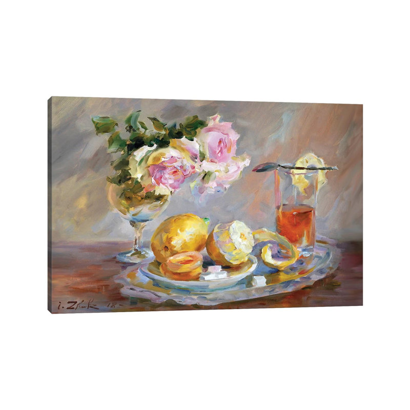 «Tea with Lemon» par Ihor Zhuk - reproduction d'art sur toile tendue, H 8 po x l 12 po x P 0,75 po