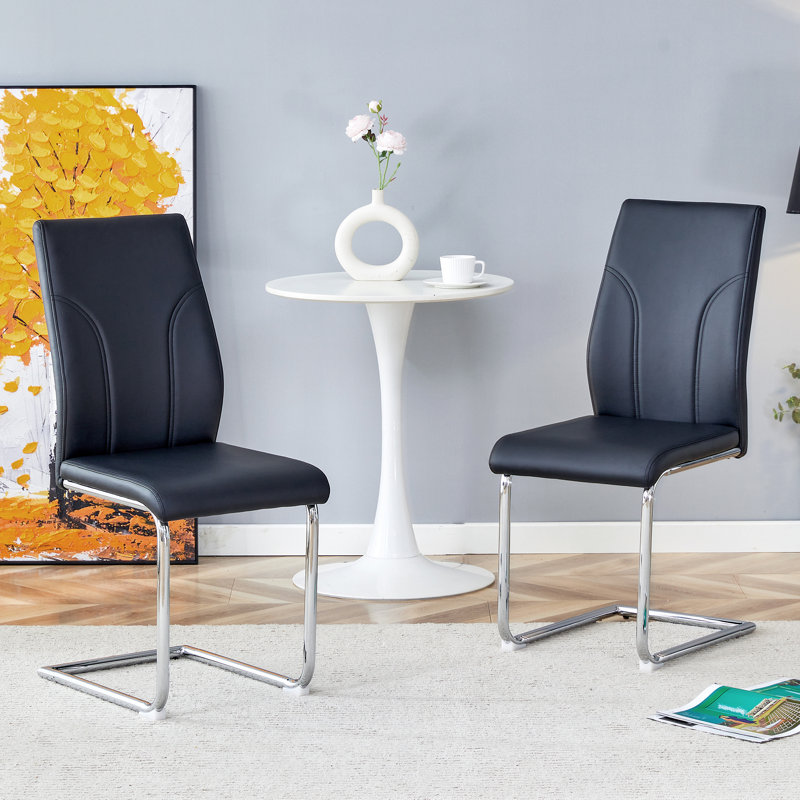 Ensemble de chaise de salle à manger, ensemble de chaise de salle à manger, siège à haut dossier en matériau PU et fauteuil à pieds robustes