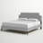 Laura Fabric Platform Bed with Squared Tapered Legs-1566467622-1566467620