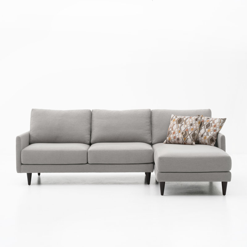 Canapé et chaise longue Costin, Gris, Orienté à droite (vu de face)