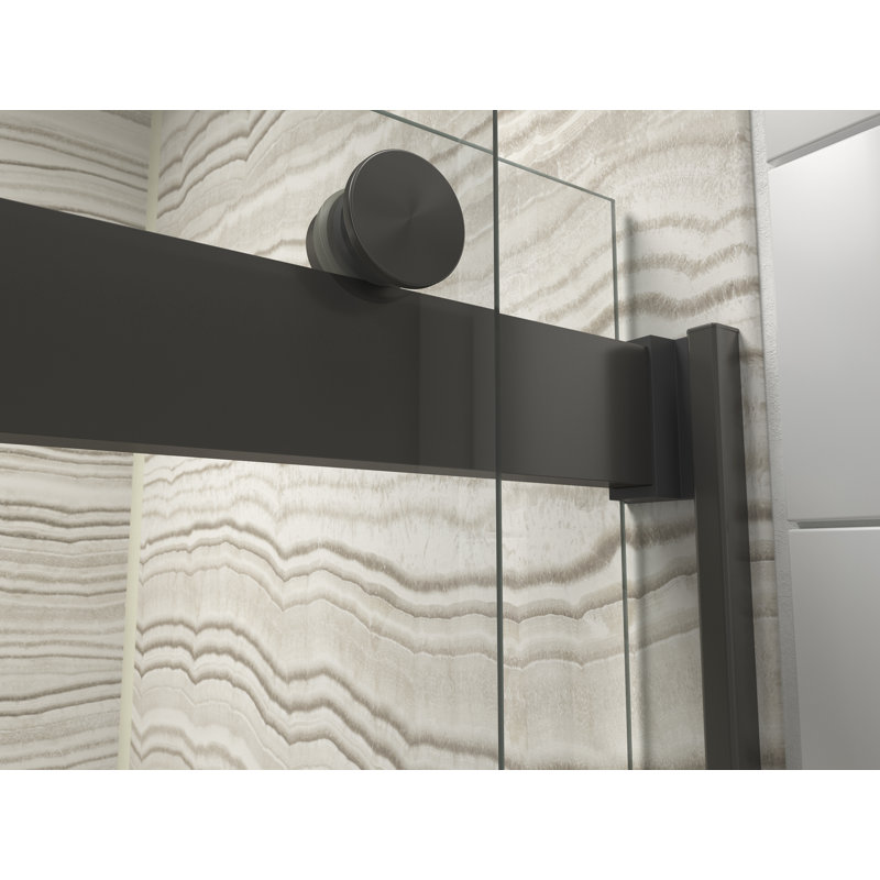 Porte de douche coulissante double l 59,62 po x H 82 po Levity avec poignées à lame avec technologie CleanCoat®