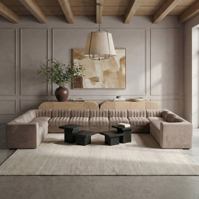 Revêtement en tissu Demars Velvet Performance 11 pièces Canapé modulaire modulaire