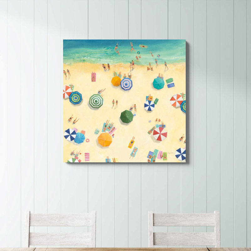 " Summer Beach Fun " by Avery Tillmon Painting Print, 36" H x 36" W, Frameless Print, No Frame
