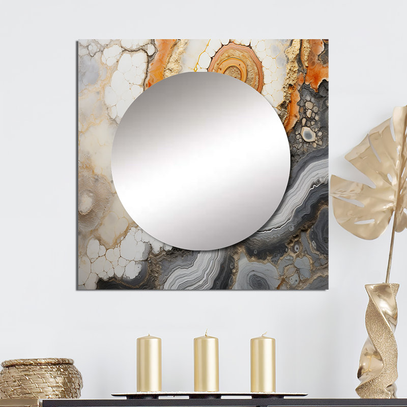 Fontaines - Miroir géode en pierre, 36 po x 36 po
