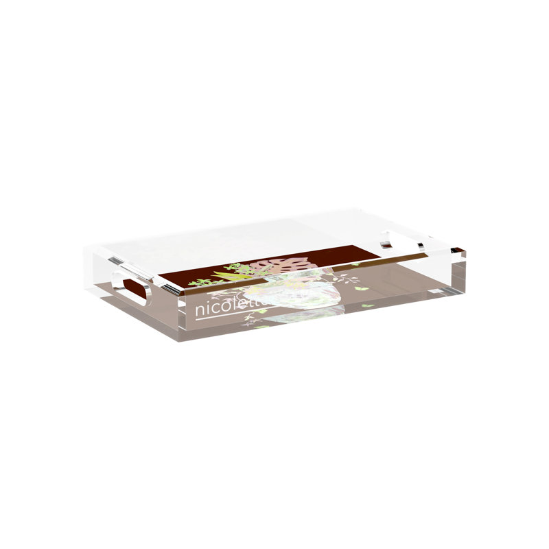 Monkey Large Jungle Acrylic Rectangle Decorative Tray, Green Which, 17"W x 10.5"D x 2"H