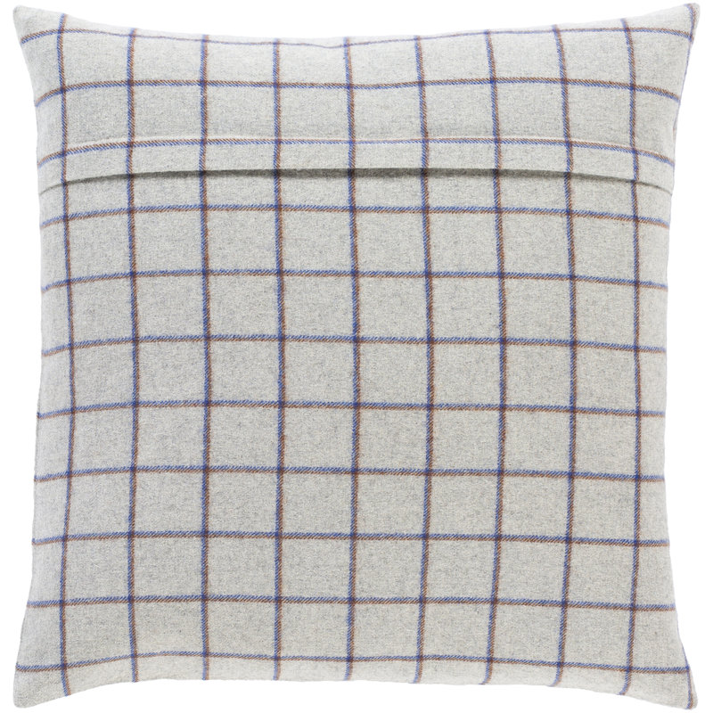 Saratoga Plaid Wool Blend Reversible Pillow Cover, 18" x 18"