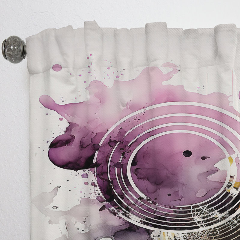 Asomatos - Deep Purple Movement II - Modern Velvet Curtain - Room Darkening - 1 panel, 52" W x 63" L