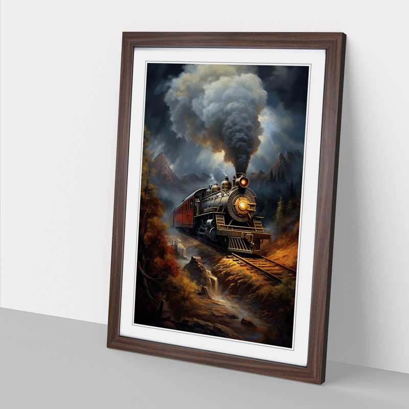 Steam Train Classicism - Framed Print, Walnut, 64" H x 46" W x 2" D