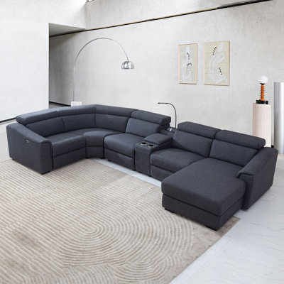 6PCS MODERN RECLINING SECTIONAL WITH ADJUSTABLE HEADREST