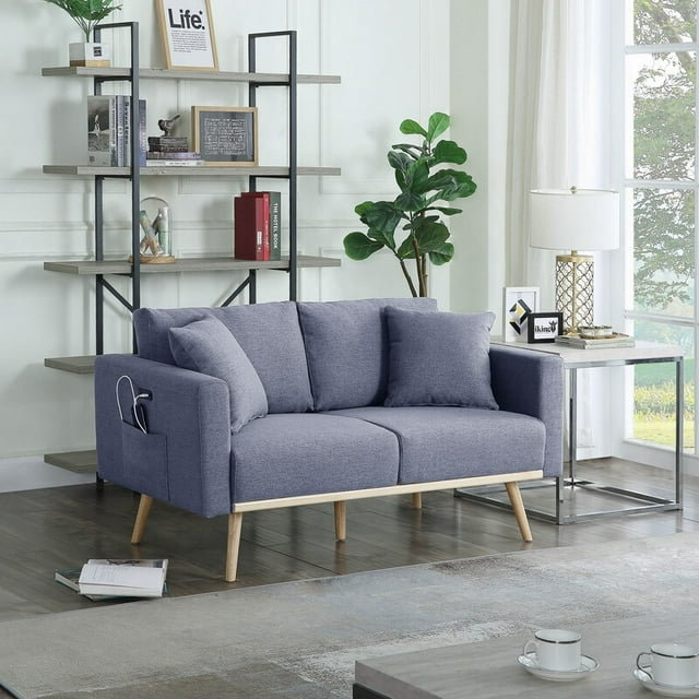 Fabric 56.5'' Reception Loveseat