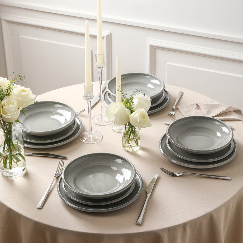 Service de vaisselle Earth & Clay Harmony, Gris, 12
