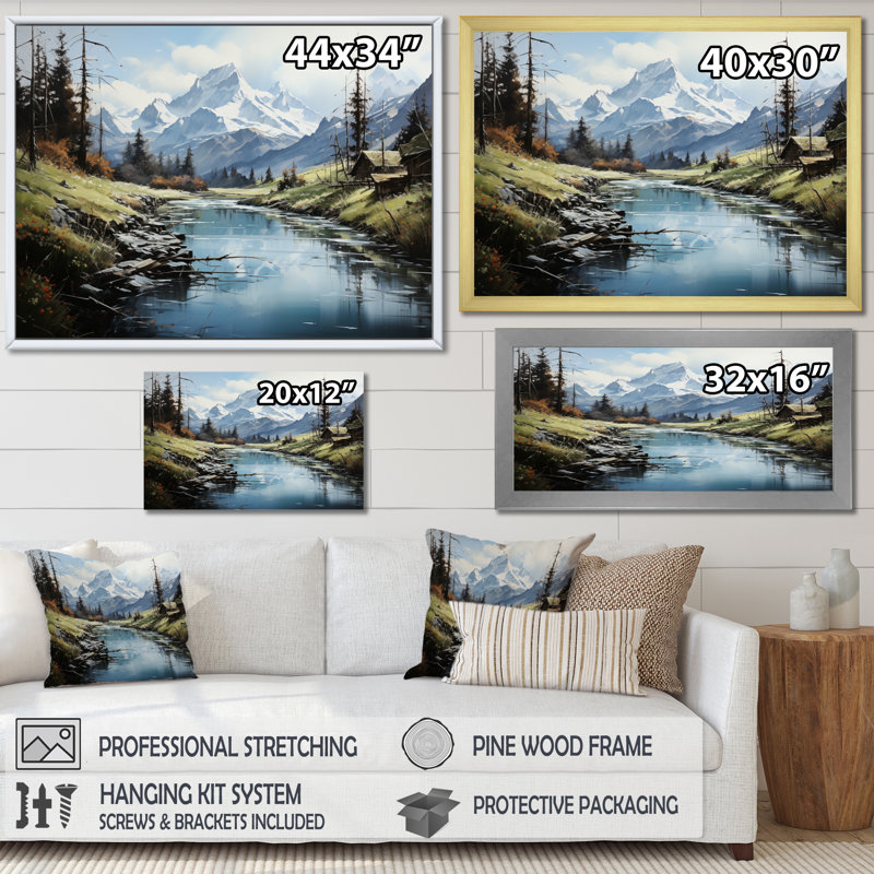 Berthalee, Alpes françaises, montagne, sérénité I - impression, H 30 po x l 40 po x P 1,5 po, Toile tendue