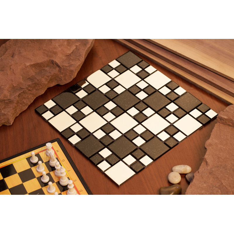 Carrelage mosaïque en verre Rousha, Argent
