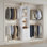 Système de placard avec 3 tiroirs, organisateurs de placard en bois à hauteur réglable, rangement pour garde-robe moderne avec 4 tringles à vêtements rétractables, porte-vêtements autoportant, blanc