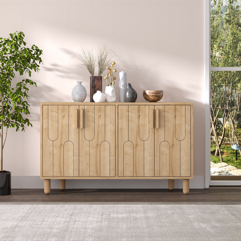 Modern Console Table, Sapphire Oak, 47.2 x 29.0 x 11.6 inches | 100% Melamine Coated Particle Board, Thickness: 0.7 inches | Stylish Scandinavian Design, Perfect for Entryway, Living Room, & Home Décor