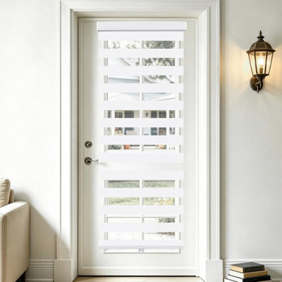 Store sans cordon avec cantonnière et cantonnière à double couche filtrant la lumière pour les espaces intérieurs