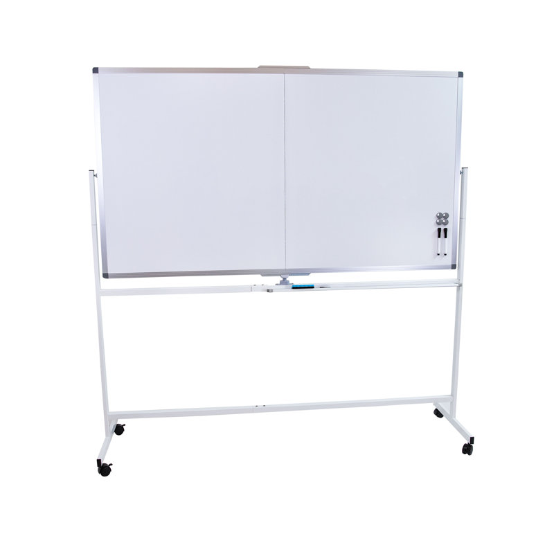 Double-Sided Magnetic Mobile Whiteboard with Markers