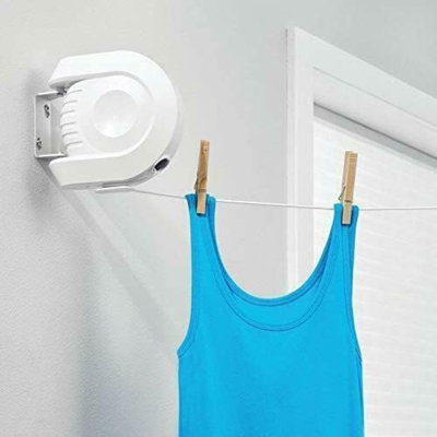MantraRaj 12m Retractable Clothes Washing Line Automatic Wall Mounted Reel Foldable Clothesline
