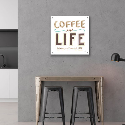 «Coffee Is Life 1» par Melissa Averinos, art mural en verre acrylique