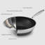 Poêle wok 13 po en acier inoxydable avec revêtement antiadhésif, sans PFOA, compatible avec l'induction, va au lave-vaisselle et au four, pour la cuisine à domicile