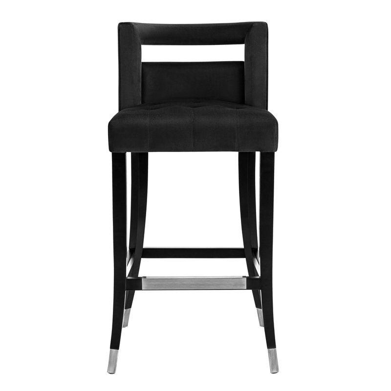 Tabouret, Tabouret de comptoir (assise de 26 po de hauteur), Velours gris clair