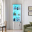 Corner China Cabinet with Lighting-1739385132