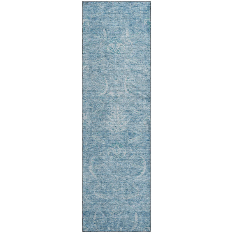 Premium Machine Washable Jamestown AMF1083 Damask Rug, Runner 2'3" x 7'6"