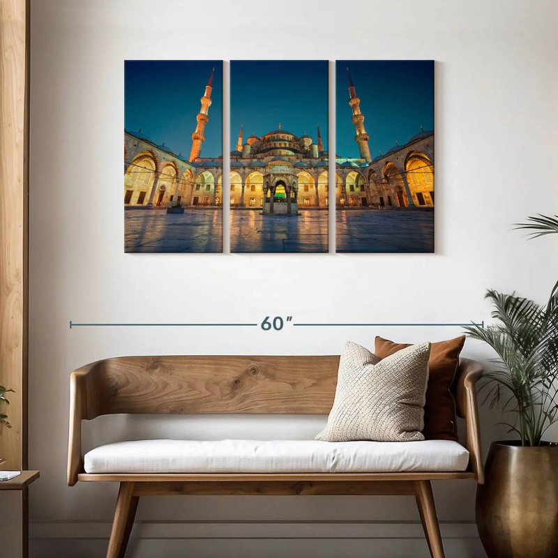 Blue Mosque Courtyard, 28" H x 45" W