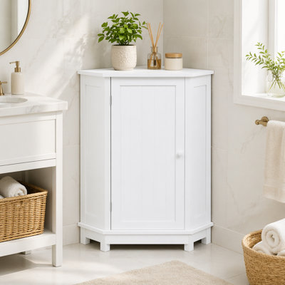 Triangle Corner Storage Cabinet with Adjustable Shelves