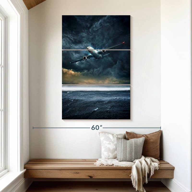 Mehar Stormy Plane Flight, 50" H x 32" W