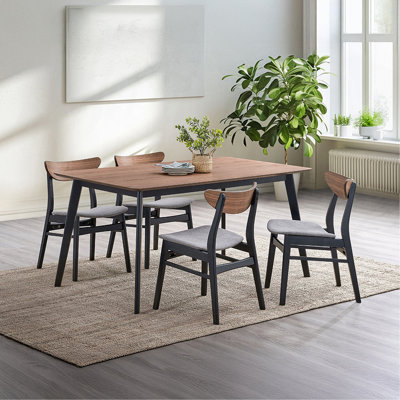 Table de salle à manger contemporaine 5 pièces et 4 chaises d'appoint