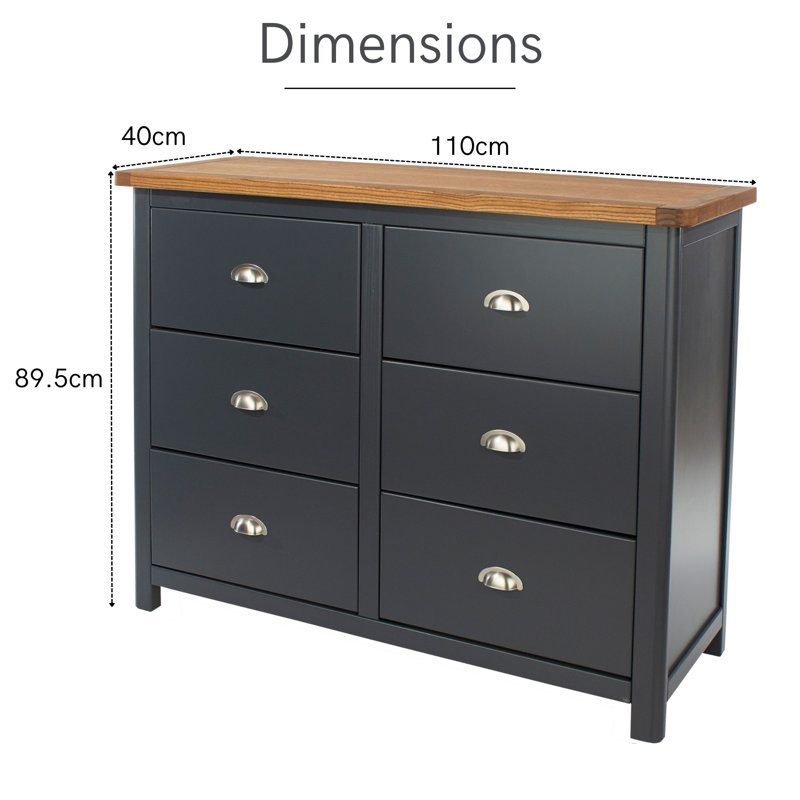 Sato 110cm W 6 - Drawer Chest of Drawers