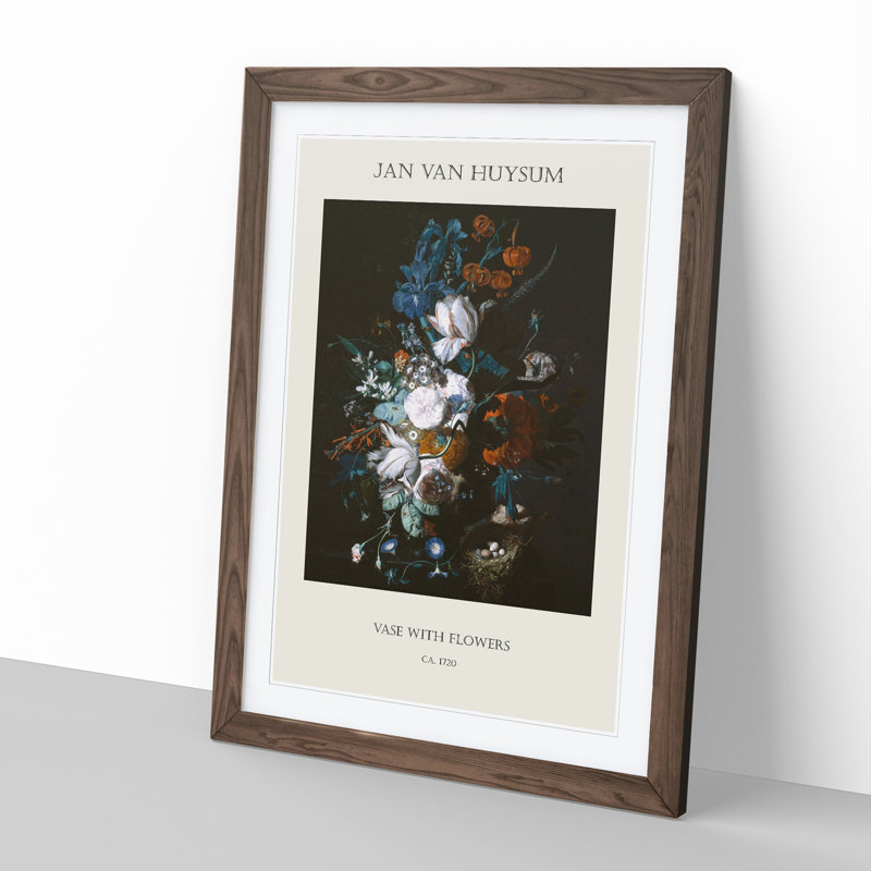 Still Life With Flowers Vol.12 by Jan Van Huysum - Single Picture Frame Print, 65cm H x 48cm W x 2cm D, Walnut Framed