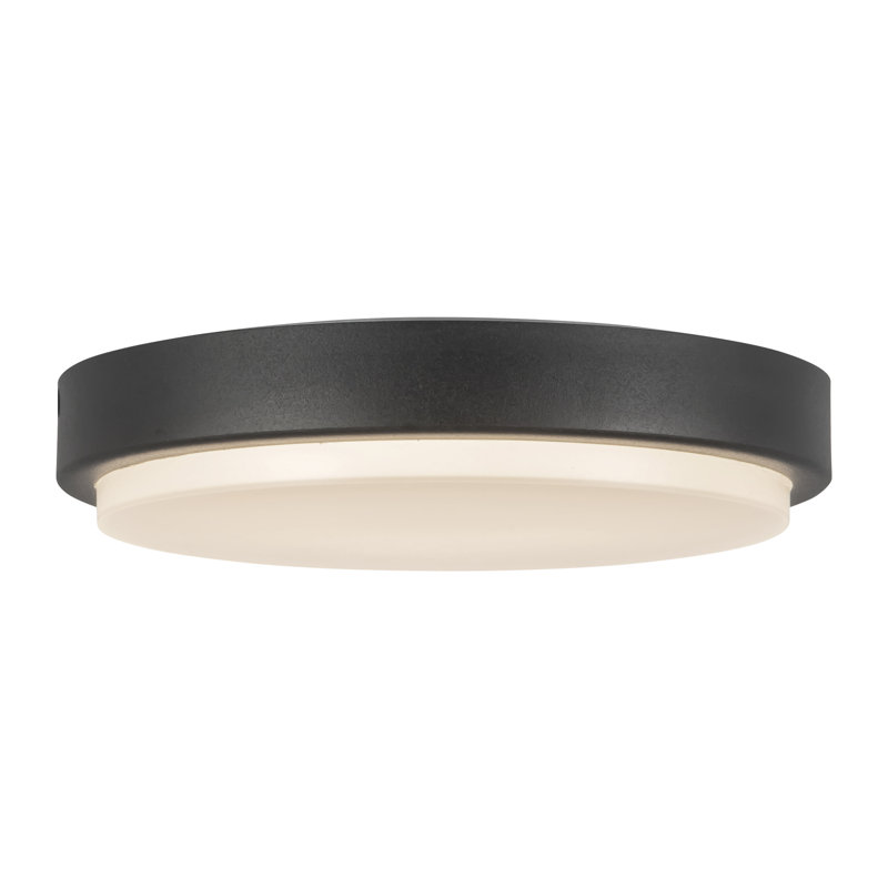 Bailey 9-in Black dimmable LED Outdoor Ceiling Light, Matte Black, Matte Black