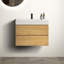Meuble-lavabo mural de 30 po en chêne naturel avec lavabo, grand meuble-lavabo flottant mural pour salle de bain moderne, pré-assemblé-102299708