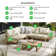 Giyana 6 Person Solid Wood Outdoor Convarsation Set With Coffee Table - Lounge For Modern Garden
