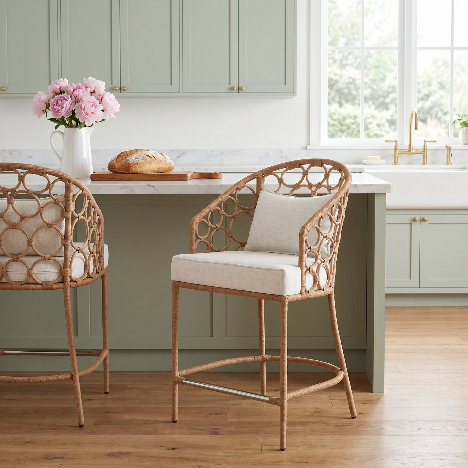 Rosalie 24" Bar Stool, Brown
