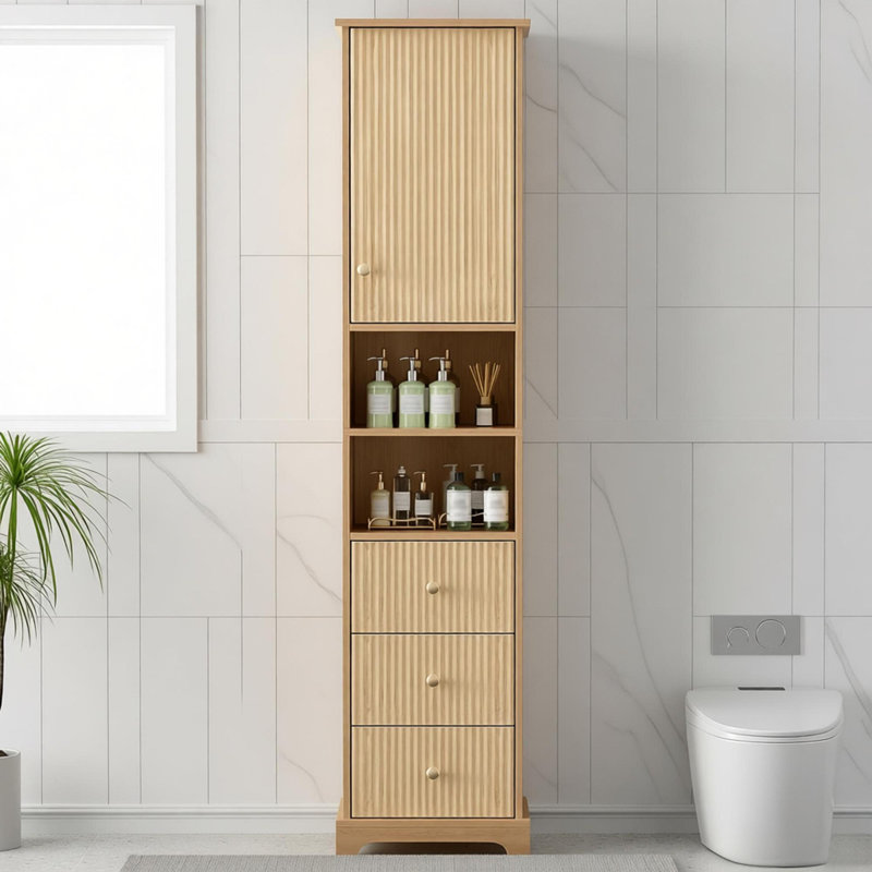 Freestanding Bathroom Storage Linen Cabinet